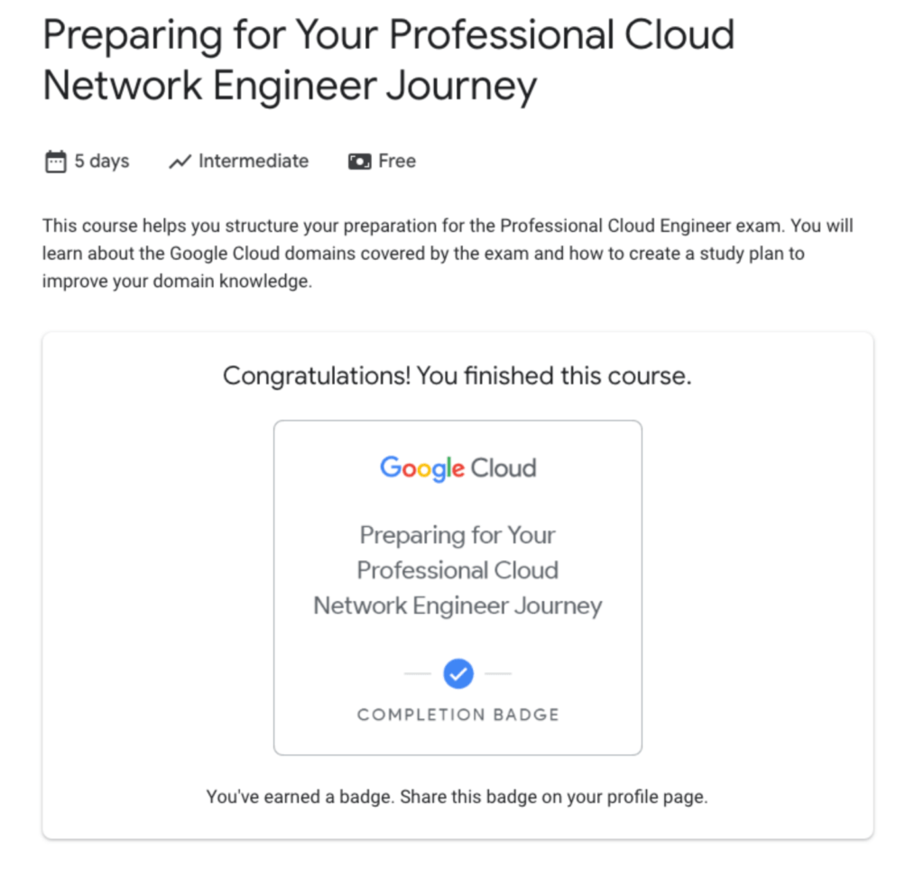 Professional Cloud Network Engineer Exam