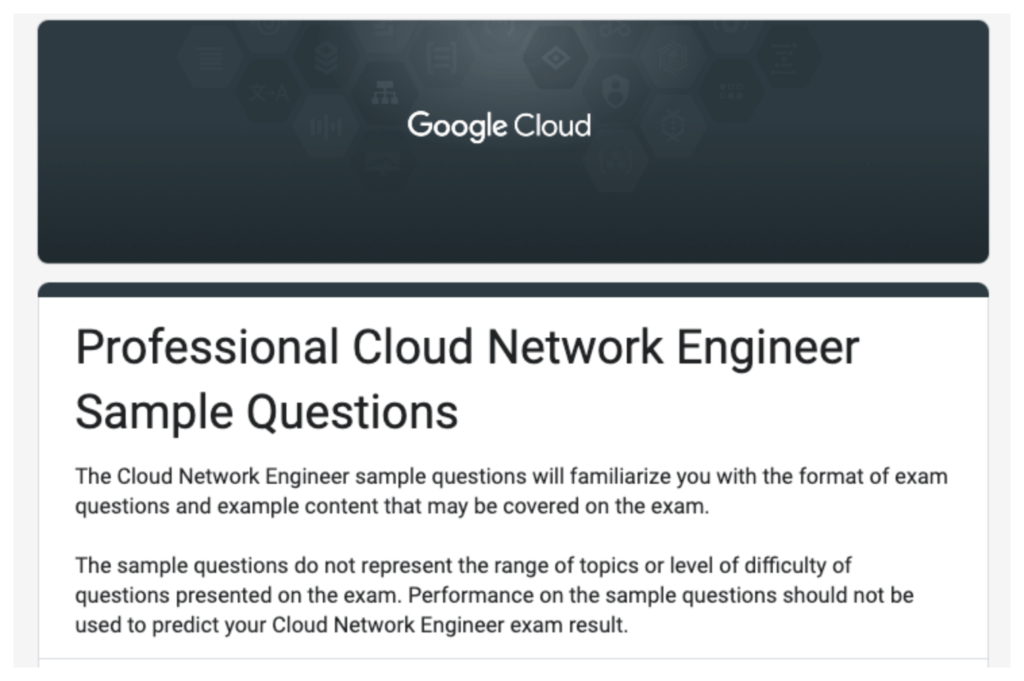 Professional Cloud Network Engineer Sample Questions
