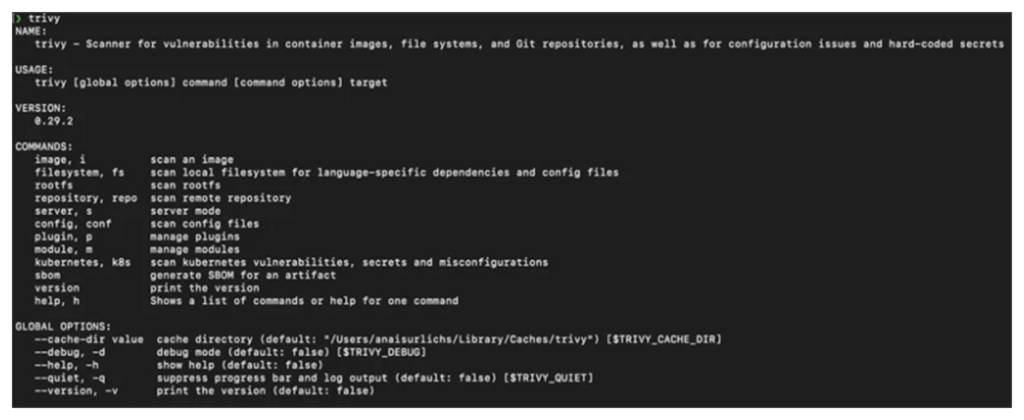 Trivy k8s command